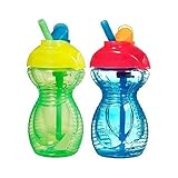 Munchkin Click Lock 2 Count Flip Straw Cup, 9 ounce - Green/Blue by Munchkin [並行輸入品]
