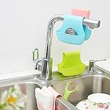 Generic Bluee : TTLIFE Super Double Sink Caddy Sponge Holder Saddle Strainer Organizer Storage Rack 
