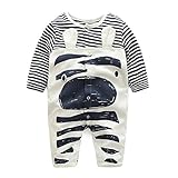 エルフ ベビー(Fairy Baby)新生児服 カバーオールロンパース 前開き 長袖 春秋用 可愛い牛柄 ストライプ 6M