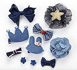 Sweet+ ヘアピン ヘアアクセサリー 10点セット 王冠 リボン 髪飾り ヘアクリップ 髪留め BOX入り お誕生日 写真撮影 発表会 ギフト キッズ 女の子 (ブルー)