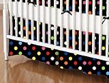 SheetWorld - MINI Crib Skirt (24 x 39) - Primary Colorful Dots Black Woven - Made In USA by sheetwor