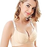 【SEBLES】マタニティ コットン 授乳 前開き リボン バストアップ ブラジャー 3段 3列 ホック 無地 全3色(ベージュ,80C)
