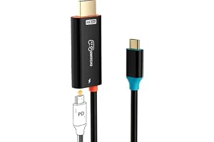 Switch 2 ドック用 HDMI テレビケーブル 4K@60Hz 出力対応 V23.0.1 USB-C-HDMI変換ケーブル | アルミニウム合金製筐体、V23.0.1に対応、Switch1/2/OLED//MacBook Pro/MacBook Air/アイフォーン15/16/17などに対応 約2メートル