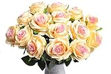 amyhomie Eternalバレンタインの日バラ、Everlasting Love人工花、シルクバラ母の日、結婚式、休日、装飾シルクフラワー イエロー