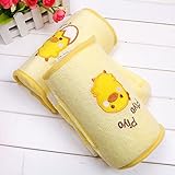 Masaling 向きぐせ/寝返り防止クッション　ベビーまくら　 寝姿を正す　純綿快適　頭部安定　距離調節可能　向き癖対応　可愛い　イエロー　40*17.5cm