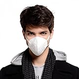 KANJEKANLE 再使用可能抗菌防塵通気性のある洗濯可能　運動マスク　静電コットン　レスピレータバルブ付く,大人向け,白
