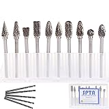 SPTA ダブルライン超硬バー タングステンバー 10本セット ダイヤモンドカット シャンク径 3/32"(2.35mm) 金物 切削 研磨 フィット Dremel (ドレメル）Proxxon ロータ