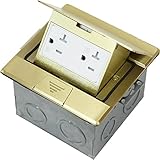 Enerlites 661241-C Floor Box 1 Gang Kit Flip-Up 20A Tamper / Weather Resistant Duplex Receptacle - B