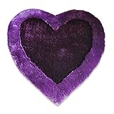 New 3D Heart Shape Soft and Smooth Shaggy Rug 100cmx100cm (786) (Purple) [並行輸入品]