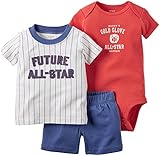 カーターズ carter's 2016年春夏最新作 男の子用水色ストライプFUTURE ALL-STARシャツの豪華なお出かけ用上下3点セット (18mo... [並行輸入品]