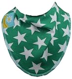Green with White Star Dribble Bib by Cornish Daisy