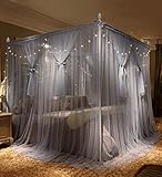 LIQICAI 蚊帳 ラグジュアリースタイル 丈夫なステンレススチールスタンド 便利な3ドア、 多色オプション ( 色 : グレー , サイズ さいず : 1.8x2m )