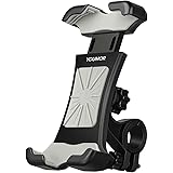 【2024新型】YOUMOR 自転車 スマホホルダー バイク用携帯スタンド 自転車すまほホルダー スマートフォンホルダー 防振 片手操作 脱落防止 角度調整 振動吸収 360度回転 クロスバイク用 携帯置き ロードバイク スマホ固定用 4.7-7イン