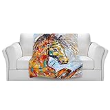 ブランケットウルトラソフトFuzzy 4サイズ！DIANOCHEデザインからby Karen Tarlton Horse PortaitホームDecor Unique Designer芸術的スタイリッ