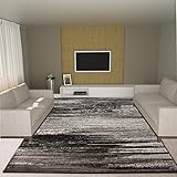 Dark Gray Rug Modern/Contemporary Design 3' 3 X 5' 3 (3x5) Soft Striped Carpet for Living Room / Bed
