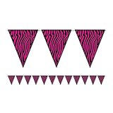 Beistle 54241-CBK Zebra Print Pennant Banner 10-Inch by 12-Feet [並行輸入品]