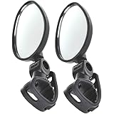 HIRAISM 自転車 ミラー バックミラー バーエンドミラー 広視野 楕円型 ブラック 2個セット