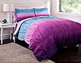 7pc Girl Purple Tie Dye Full Comforter Set (7pc Bed in a Bag) [並行輸入品]