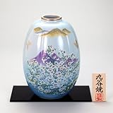 【九谷焼】 8号ナツメ花瓶 かすみ草 花瓶、花台、木札、トムソン化粧箱入り