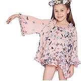 (チェリーレッド) CherryRed ガールズ ベビー 女の子 水着 ビキニ 子供用 ビキニ水着 可愛い 花柄 四点セット XXXL ピンク