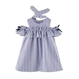 YAYUYAO 2PC 子供服 ストラップレスストライプのドレス+ヘッドバンドセット,ノースリーブ ワンピース スカート 幼児 子供 お姫様 発表会 卒園式 同窓会 旅行 2-7 歳 プリンセス (ブ