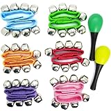 kilofly Musical Toys Rhythm Band Wrist Bells Value Pack, 6 colors [Set of 12 + 2 Maracas] [並行輸入品]