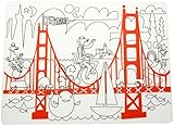 modern-twist Kids Mark-Mat Silicone Coloring Placemat, Fun on the Golden Gate [並行輸入品]