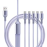 LTG スマホ ケーブル A-TO-C Type-C 長さ5m 1.6m NEK 6A SPEED 急速 充電器 ライトニング Micro-USB スマホアクセサリー 7986755 (ライトパープル, 5type-C(1.6m))