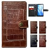 Google Pixel 7a 専用 本革 手帳型 ケース カバー Pixel7a GooglePixel7a Pixel7aケース Pixel7aカバー GooglePixel7aケース GooglePixel7aカバー 手帳ケース 手帳型ケース スマホケース ポケット付き クロコダイル ブラウン