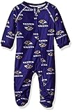 NFL新生児Ravens Sleepwear All Over Print Zip Upカバーオール パープル