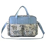 可愛いマザーズバッグ　おむつバッグ　マザーバッグ　おむつ替えシート　おむつポーチ付　シート専用収納袋　ストラップ　ライトブルー　防水