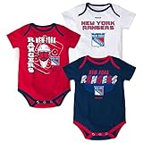 New York Rangers 3ベビーPKクリーパーボディスーツセット ブルー