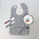 My Friend Huggles Feeding Bowl & Bib, with Food Catcher Pocket, Blue by My Friend Huggles [並行輸入品]