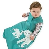 Wee Urban Cozy Basics 4 Season Baby Sleeping Bag, Aqua Elephant, Small 0-6m by Wee Urban