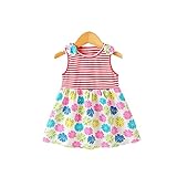 ベビー服 女の子 子供服 Pojour ワンピース 夏 ストライプドレス プリンセス花ドレス 子供ギフト 通気 綿 100cm