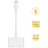 最新型iPhone HDMI 変換ケーブル ライトニング Lightning - Digital AVアダプタ 設定不要 接続ケーブル 大画面 音声同期出力 変換アダプター HD 1080P 高解像度 (IOS12 13対応)
