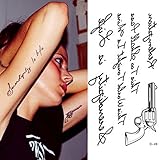Weryn(TM) 熱い販売の一時的な入れ墨ステッカー一時ボディーアートスーパーモデルステンシルは防水文字ガンタトゥー柄HG-0622デザイン