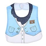 (ビグッド)Bigood 可愛い ベビービブ ベビーエプロン 女の子 食事 赤ちゃん バンダナ スタイ よだれかけ 新生児 男の子 女の子 防水 ビブ 保育園 ライトブルー