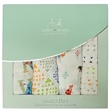 エイデンアンドアネイ ADEN+ANAIS おくるみ コットン 4枚セット 12種 クラシック モスリン スワドル (PAPER TALES) [並行輸入品]