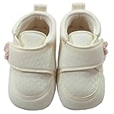 《オールシーズン》(日本製) Pample Mousse(パンプルムース) 花モチーフ付ファーストシューズ 12.5cm/IV NO.DP-71601