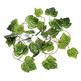 amzmonnsuta　7.9インチの人工ヴァイングリーングレープの葉ケイン家の庭の装飾 人工のつるの葉は結婚式/お祭り/パーティー/家の装飾/庭園/フェンシング/花の賛辞/小屋とのため