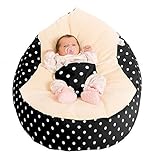 Rucomfy Luxury Cuddle Soft Polka Dot Gaga Baby Bean Bags (Black) by RUComfy