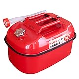 ガソリンタンク 消防法適合品 ガソリン携行缶 灯油 ジェリカン (20L, 赤（横型）)
