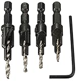 Bestgle 4 ピースhss皿ドリルビットセットクイックチェンジ1/4 "六角シャンクトリムネジ #6 #8 #10 #12カウンターボア木工ツール