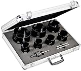 Starrett KMP07031-N 10-Piece Tungsten Carbide Tipped General Purpose Hole Saw Kit with Aluminum Case