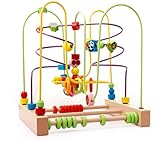 PhantomSky 木のおもちゃ　非常に素晴らしいギフト　カラフル　大規模ビーズコースター　知育玩具