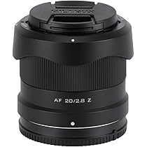 Viltrox 20mm F2.8 FE 箱、レンズフィルター付き Viltrox AF 20mm F2.8 Air Full-Frame Lens for Sony E-Mount