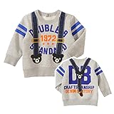 ダブルＢ(MIKIHOUSE) フェイクサスペンダーつき裏起毛トレーナー 130cm グレー（06）