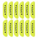uxcell 反射ステッカー 車用 12個 イエロー リフレクター 車 ドアオープンサイン 反射ステッカー テープ 9.5 x 2.5cm