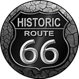 Historic Route 66ノベルティメタル円形Sign c-809